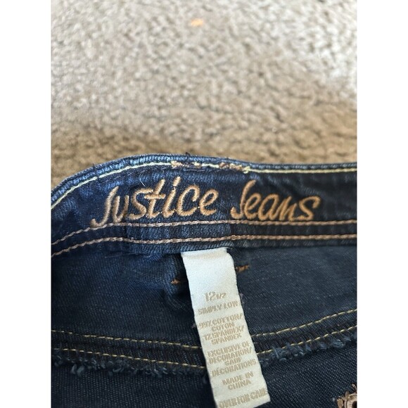 Justice Jeans Bootcut Leg Girls 12.5 Blue Medium Wash 5-Pocket Simply Low - Picture 3 of 4